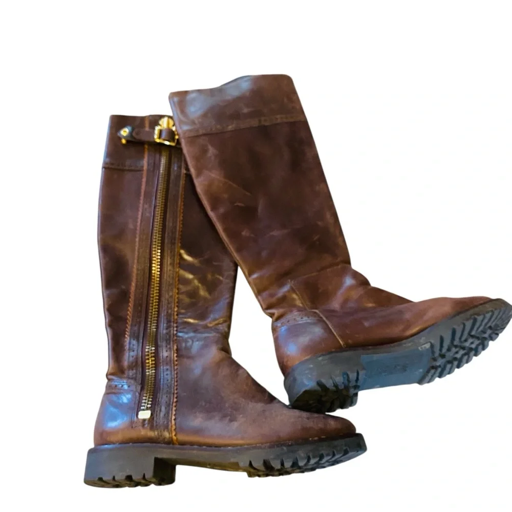 KORS MICHAEL KORS Brown Leather Riding Boots
